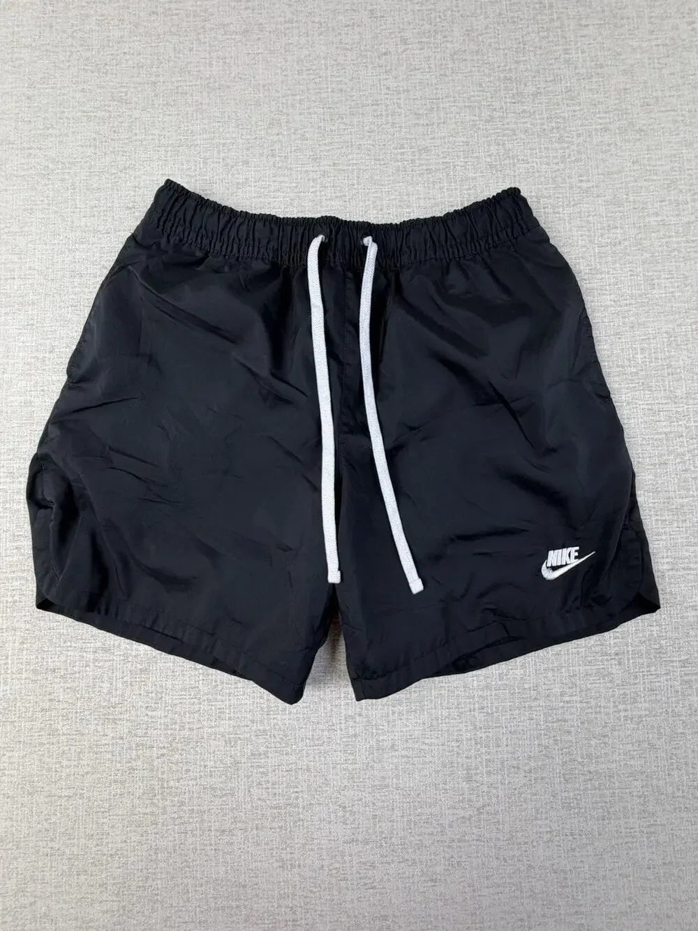 Nike Men’s Small Swim Trunks Black Mesh Lined Drawstring Shorts